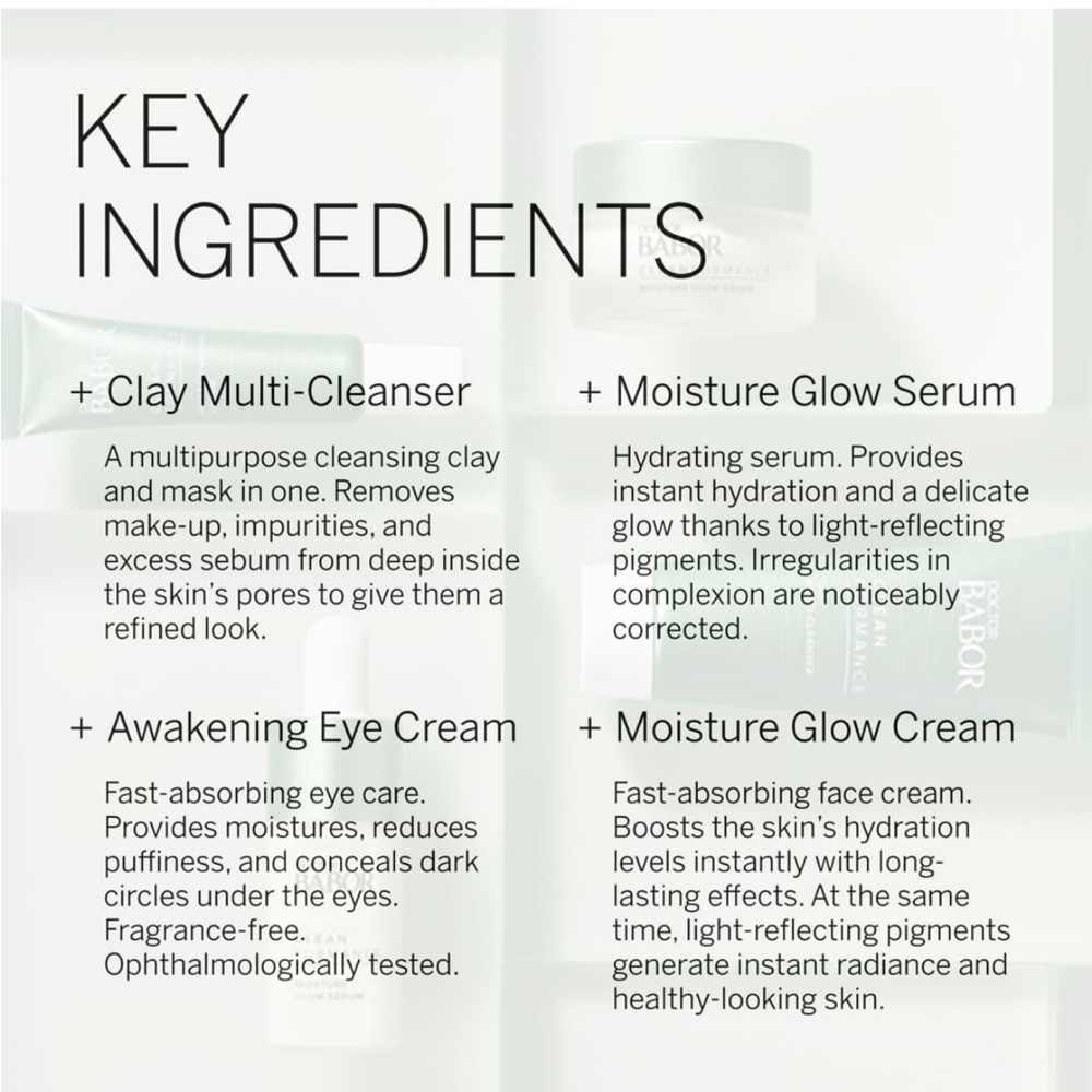 NIB Babor Cleanformance Pre- & Probiotic Moisture Glow Routine Travel Set - Picture 8 of 9